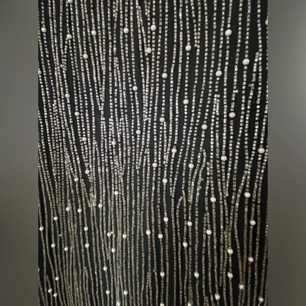 Beautiful Beaded & Pearl Long Sleeve Sheer Shirt No Tags Size Woman’s 16 - Picture 2 of 5